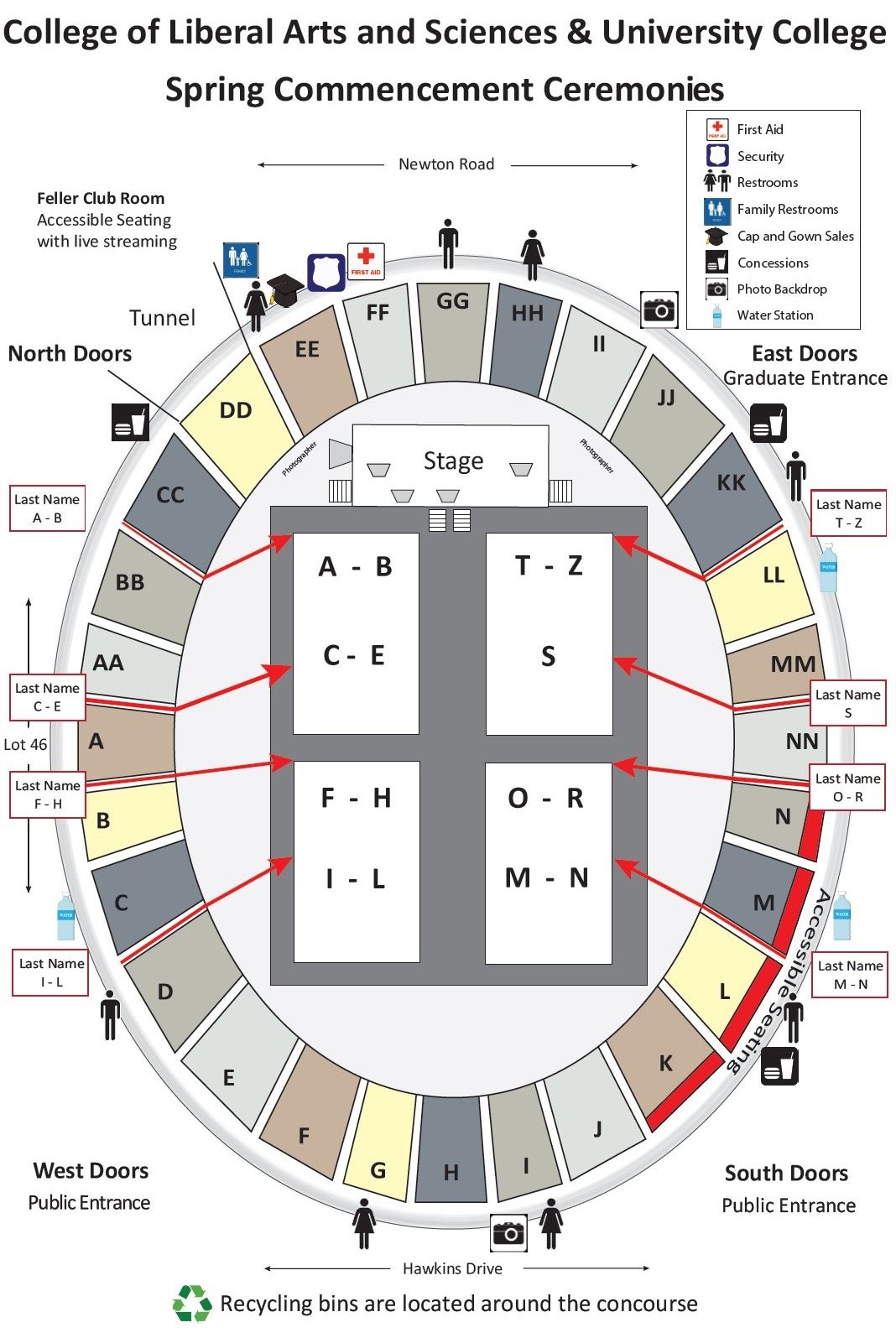 College of Liberal Arts Seating Map Carver-Hawkeye Arena 