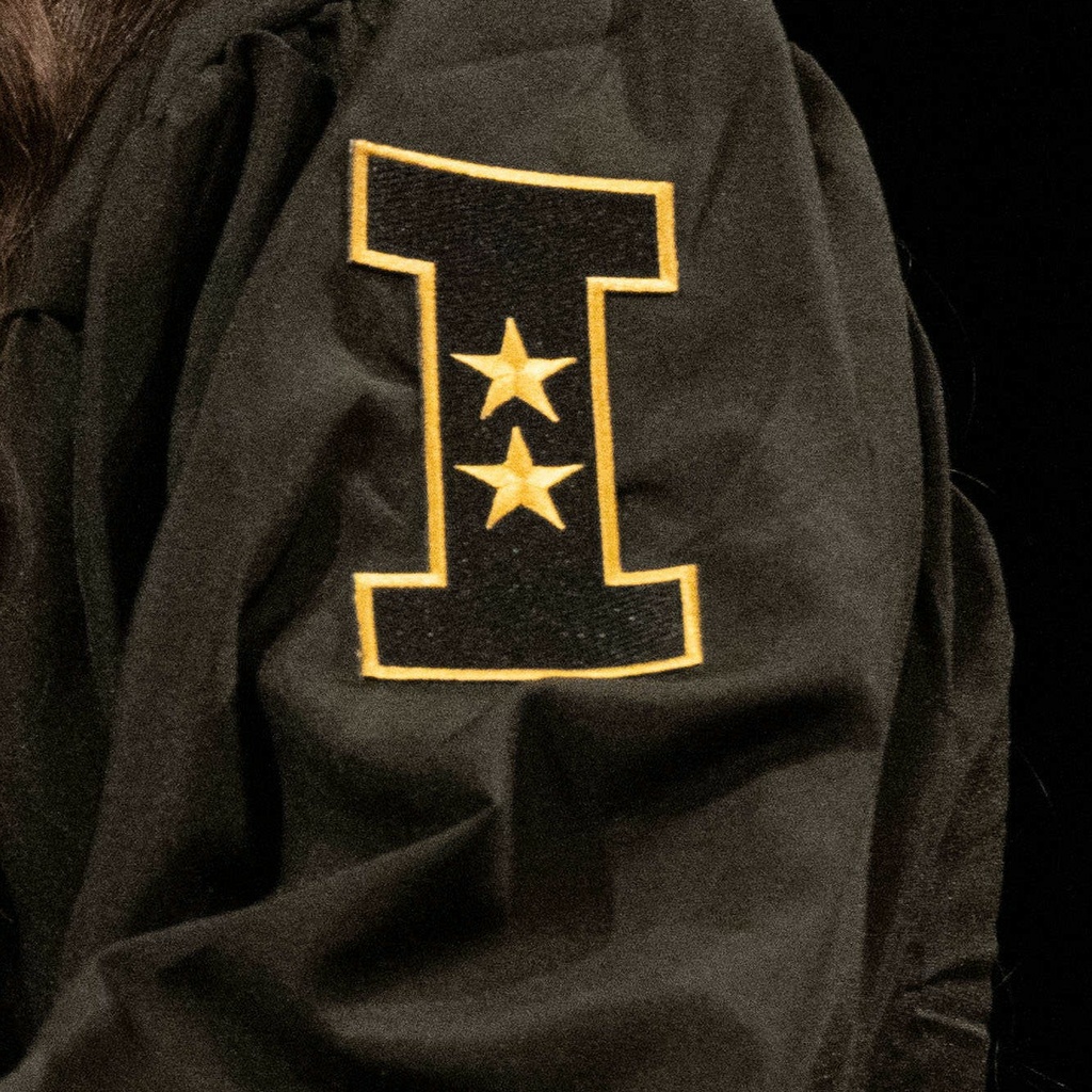 Example of high distinction of two stars on a graduate's gown.