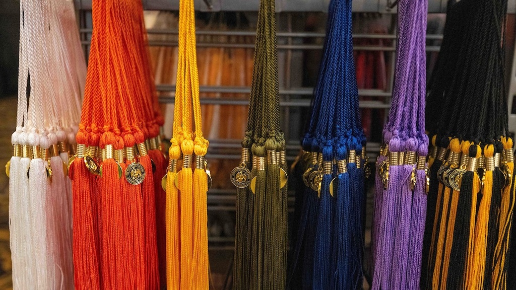 Hanging assorted tassels